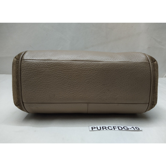 Coach Gray Leather Suede Double Handles Satchel Bag - Picture 9 of 16